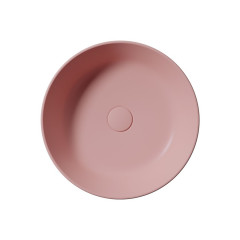 KUBE X keramické umyvadlo na desku, průměr 45cm, blush mat (942724) (3)