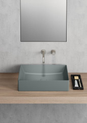 KUBE X keramické umyvadlo na desku, 60x37cm, agave mat (945304) (4)