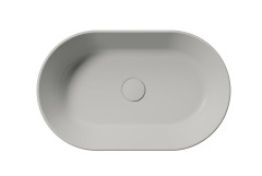 KUBE X keramické umyvadlo na desku, 60x37cm, oválné, cenere mat (945817) (3)