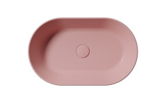 KUBE X keramické umyvadlo na desku, 60x37cm, oválné, blush mat (945824) (3)