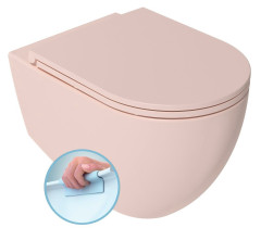 INFINITY závěsná WC mísa, Rimless, 36,5x53cm, růžová Salmon (10NF02004-2S)