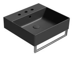KUBE X keramické umyvadlo 50x47cm, 3 otvory, černá mat (9430326) (3)