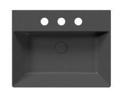 KUBE X keramické umyvadlo 60x47cm, 3 otvory, černá mat (9431326) (4)