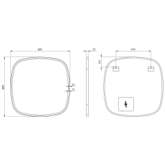 BUTO zrcadlo s LED osvětlením 80x80cm (BU080)