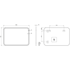 CETIS zrcadlo s LED osvětlením 100x70cm, černá mat (CT100)