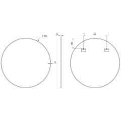 AROWANA kulaté zrcadlo v rámu ø 90cm, černá mat (AWB090)