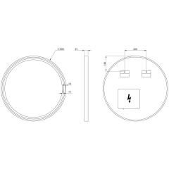KADRIS kulaté zrcadlo s LED osvětlením ø 60cm, černá mat (KD060)
