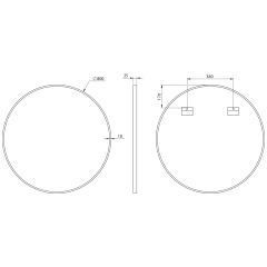 AROWANA kulaté zrcadlo v rámu ø 80cm, černá mat (AWB080)