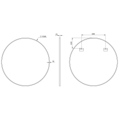 AROWANA kulaté zrcadlo v rámu ø 100cm, černá mat (AWB100)