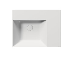 KUBE X keramické umyvadlo 60x47cm, s odkládací plochou vpravo, bez otvoru, bílá mat (9438009) (4)