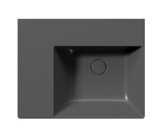 KUBE X keramické umyvadlo 60x47cm, s odkládací plochou vlevo, bez otvoru, černá mat (9439026) (4)