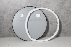 AROWANA kulaté zrcadlo v rámu ø 70cm, černá mat (AWB070) (7)