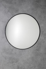 AROWANA kulaté zrcadlo v rámu ø 90cm, černá mat (AWB090) (3)