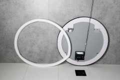 KADRIS kulaté zrcadlo s LED osvětlením ø 100cm, černá mat (KD100) (7)