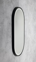 KAIRA oválné zrcadlo s LED osvětlením 45x90cm, černá mat (KA450) (3)