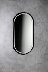 KAIRA oválné zrcadlo s LED osvětlením 45x90cm, černá mat (KA450) (4)