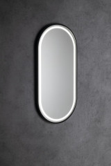 KAIRA oválné zrcadlo s LED osvětlením 45x90cm, černá mat (KA450) (5)