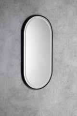 KAIRA oválné zrcadlo s LED osvětlením 45x90cm, černá mat (KA450) (6)