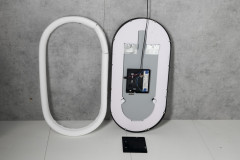 KAIRA oválné zrcadlo s LED osvětlením 45x90cm, černá mat (KA450) (8)