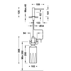 TRES ELECTRONIC Bezdotykový dávkovač mýdla, zápustný, černá matná (39274101NM) (6)