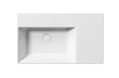 KUBE X keramické umyvadlo 80x47cm, s odkládací plochou vpravo, bez otvoru, bílá ExtraGlaze (9456011) (3)