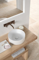 KUBE X keramické umyvadlo na desku, průměr 40cm, bílá mat (942609) (5)