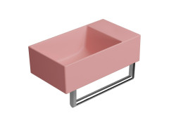 KUBE X keramické umývátko 40x23cm, bez otvoru, pravé/levé, blush mat (9484024) (4)