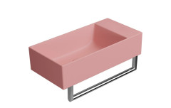 KUBE X keramické umývátko 50x25cm, bez otvoru, pravé/levé, blush mat (9486024) (3)