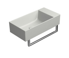 KUBE X keramické umývátko 50x25cm, broušená spodní hrana, bez otvoru, pravé/levé, cenere mat (94869017) (4)
