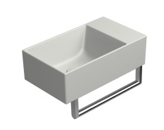 KUBE X keramické umývátko 40x23cm, broušená spodní hrana, bez otvoru, pravé/levé, cenere mat (94849017) (3)