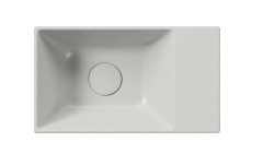 KUBE X keramické umývátko 40x23cm, broušená spodní hrana, bez otvoru, pravé/levé, cenere mat (94849017) (4)