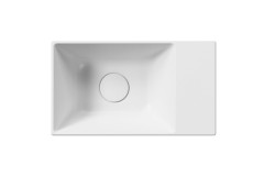 KUBE X keramické umývátko 40x23cm, broušená spodní hrana, bez otvoru, pravé/levé, bílá mat (94849009) (4)