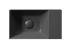 KUBE X keramické umývátko 40x23cm, bez otvoru, pravé/levé, černá mat (9484026) (3)