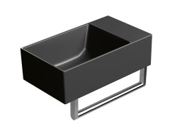 KUBE X keramické umývátko 40x23cm, bez otvoru, pravé/levé, černá mat (9484026) (4)