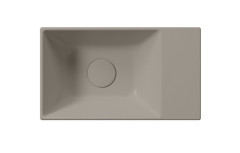 KUBE X keramické umývátko 40x23cm, bez otvoru, pravé/levé, tortora mat (9484005) (3)