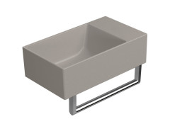 KUBE X keramické umývátko 40x23cm, bez otvoru, pravé/levé, tortora mat (9484005) (4)