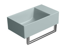 KUBE X keramické umývátko 40x23cm, bez otvoru, pravé/levé, ghiaccio mat (9484015) (4)