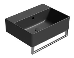 KUBE X keramické umyvadlo 45x35cm, bez otvoru, černá mat (9485026) (4)