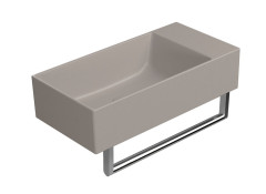 KUBE X keramické umývátko 50x25cm, bez otvoru, pravé/levé, tortora mat (9486005) (4)