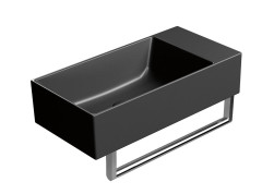 KUBE X keramické umývátko 50x25cm, bez otvoru, pravé/levé, černá mat (9486026) (4)