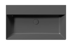 KUBE X keramické umyvadlo 80x47cm, broušená spodní hrana, bez otvoru, černá mat (94229026) (4)