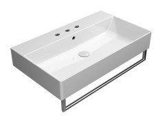 KUBE X keramické umyvadlo 80x47cm, broušená spodní hrana, 3 otvory, bílá ExtraGlaze (94229311) (3)