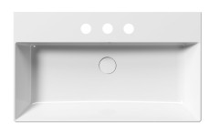 KUBE X keramické umyvadlo 80x47cm, broušená spodní hrana, 3 otvory, bílá ExtraGlaze (94229311) (4)