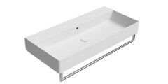 KUBE X keramické umyvadlo 100x47cm, broušená spodní hrana, bez otvoru, bílá mat (94239009) (3)