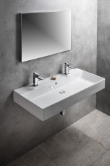 KUBE X keramické umyvadlo 100x47cm, broušená spodní hrana, 2 otvory, bílá ExtraGlaze (94239211) (4)