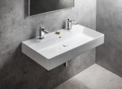 KUBE X keramické umyvadlo 100x47cm, broušená spodní hrana, 2 otvory, bílá ExtraGlaze (94239211) (5)