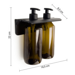GROUPER dvojitý dávkovač mýdla na zavěšení, 500ml, hnědá (2159)