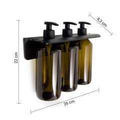 GROUPER trojitý dávkovač mýdla na zavěšení, 500ml, hnědá (2160)