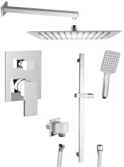 CUBEMIX podomítkový sprchový set s pákovou baterií, 2 výstupy, posuvný držák sprchy, chrom (CM042-02)