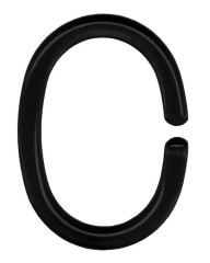 KROUŽKY na koupelnové závěsy, plastové 12kusů, černá barva  (0268926000)